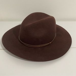 100% Wool Brown Hat Fedora One Size